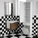 Στήλη Μπάνιου με καλάθι MDF 34x35x185 (πόμολο δεξί)